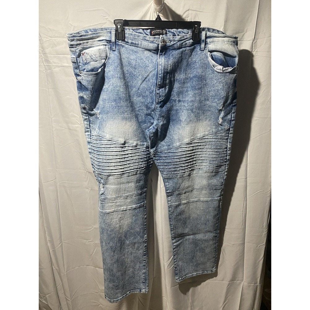 Y2K Southpole Stretch Denim Jeans Acid Wash Blue Comfort Fit Mens Size 48X30